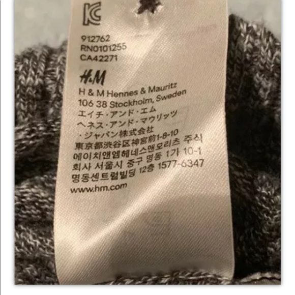 H&M Divided Charcoal 5 Button V-Neck Cardigan Elbow Patches Women’s Size 4 - Picture 10 of 11